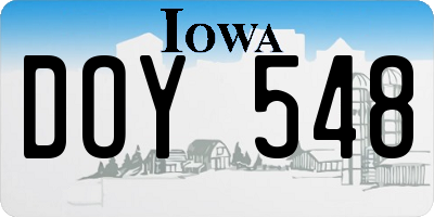 IA license plate DOY548