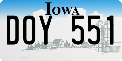 IA license plate DOY551