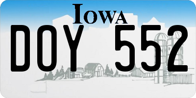 IA license plate DOY552