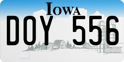 IA license plate DOY556