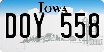 IA license plate DOY558