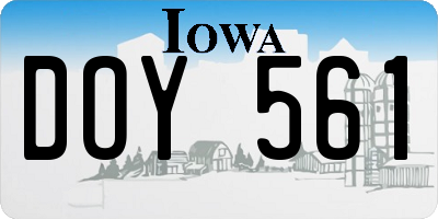 IA license plate DOY561