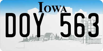 IA license plate DOY563