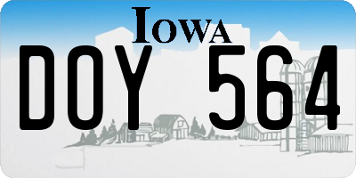 IA license plate DOY564