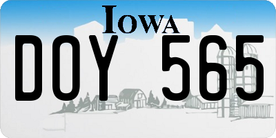 IA license plate DOY565