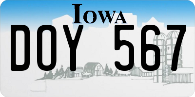 IA license plate DOY567