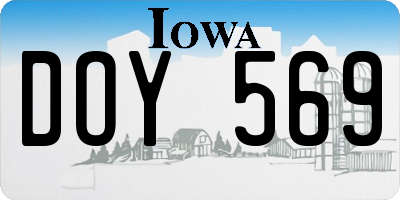 IA license plate DOY569