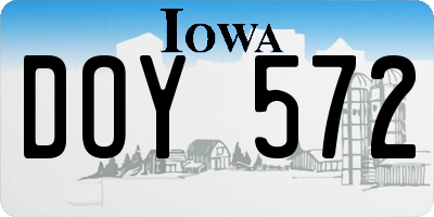 IA license plate DOY572