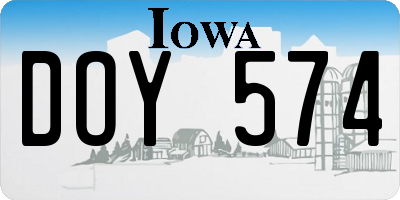 IA license plate DOY574