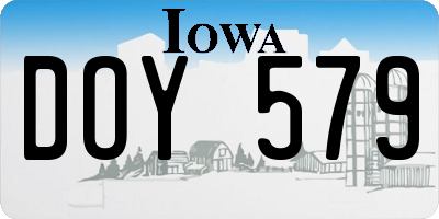 IA license plate DOY579