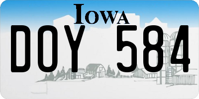 IA license plate DOY584