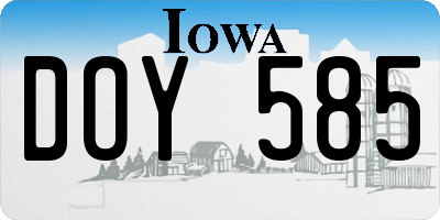 IA license plate DOY585