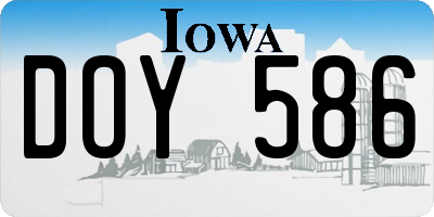 IA license plate DOY586