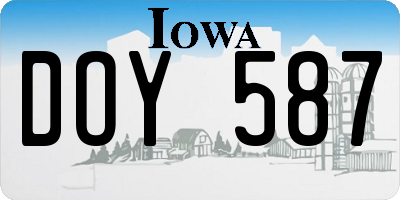 IA license plate DOY587
