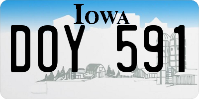 IA license plate DOY591