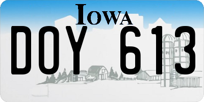 IA license plate DOY613