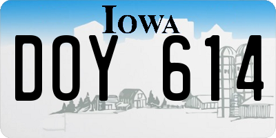 IA license plate DOY614