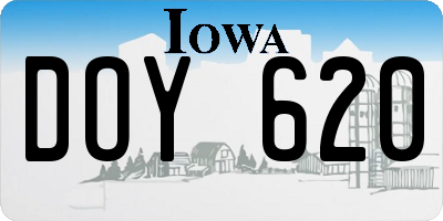 IA license plate DOY620