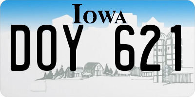 IA license plate DOY621