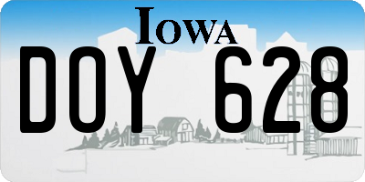 IA license plate DOY628