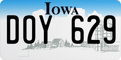 IA license plate DOY629