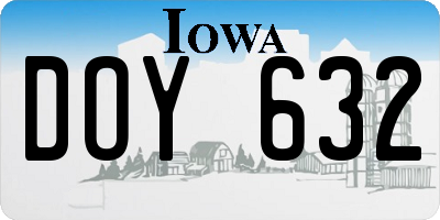 IA license plate DOY632