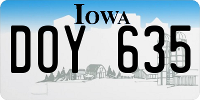 IA license plate DOY635