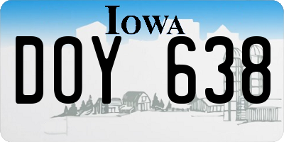 IA license plate DOY638