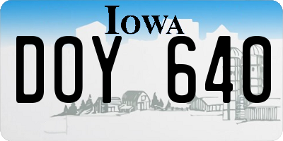 IA license plate DOY640