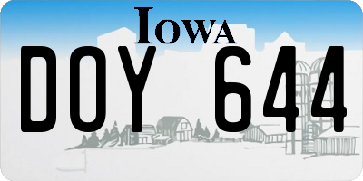 IA license plate DOY644