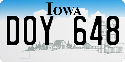 IA license plate DOY648