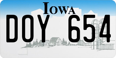 IA license plate DOY654