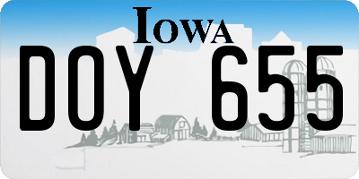 IA license plate DOY655