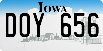 IA license plate DOY656
