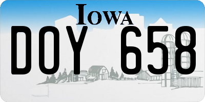 IA license plate DOY658