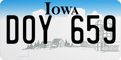 IA license plate DOY659