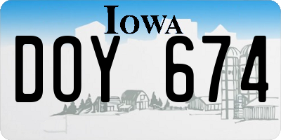 IA license plate DOY674