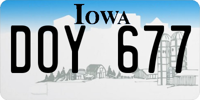 IA license plate DOY677