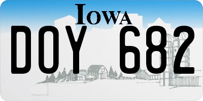 IA license plate DOY682