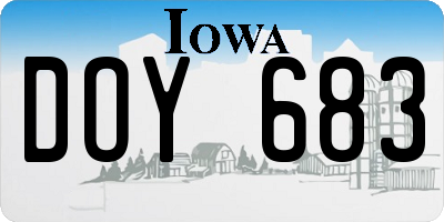 IA license plate DOY683