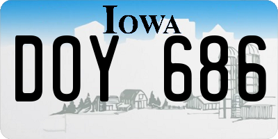 IA license plate DOY686