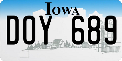 IA license plate DOY689