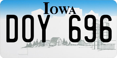 IA license plate DOY696