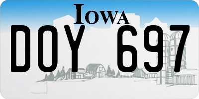 IA license plate DOY697