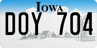 IA license plate DOY704