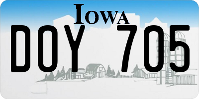 IA license plate DOY705