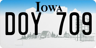 IA license plate DOY709