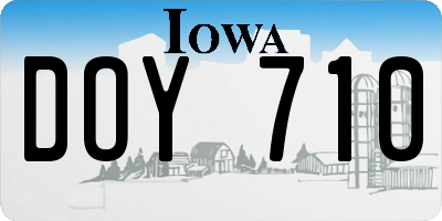 IA license plate DOY710