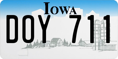 IA license plate DOY711