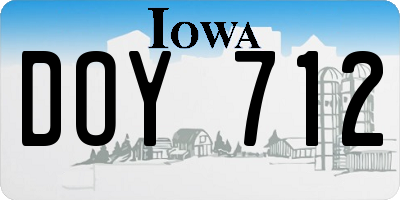IA license plate DOY712